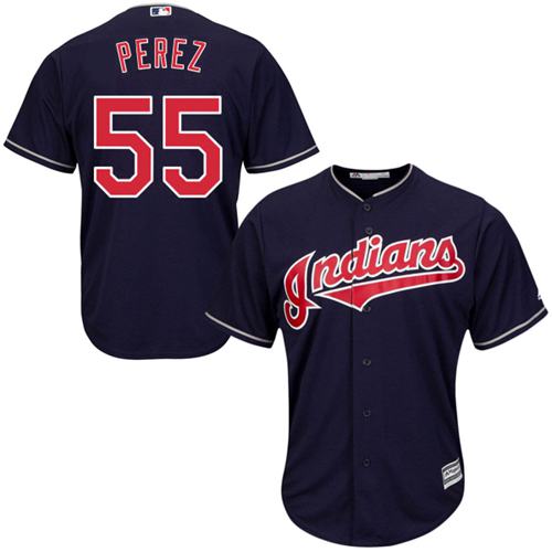 Indians #55 Roberto Perez Navy Blue Alternate Stitched Youth MLB Jersey - Click Image to Close